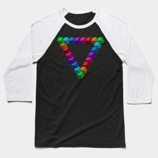 penrose triangle illusion Baseball T-Shirt